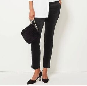 White House Black Market Black The Slim Velvet Ankle Pants Size 4